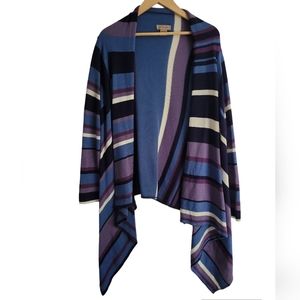 Striped open cardigan